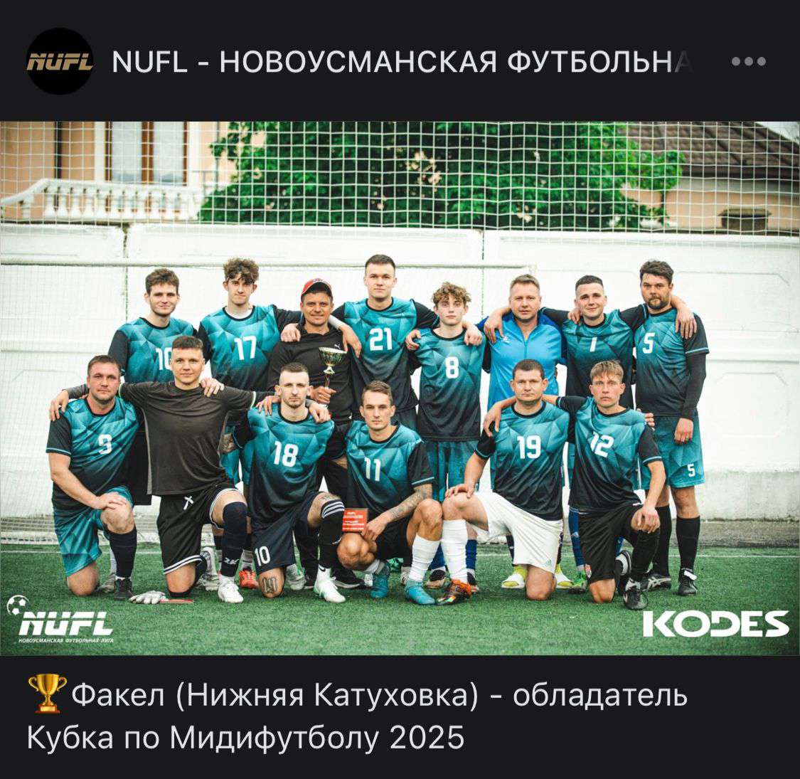 Команда «Факел» Нижнекатуховского сельского поселения стала обладателем кубка по Мидифутболу 2025 года.